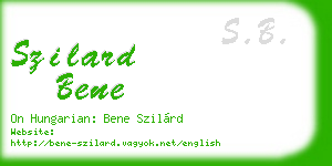 szilard bene business card