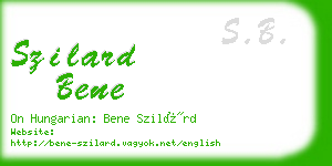 szilard bene business card